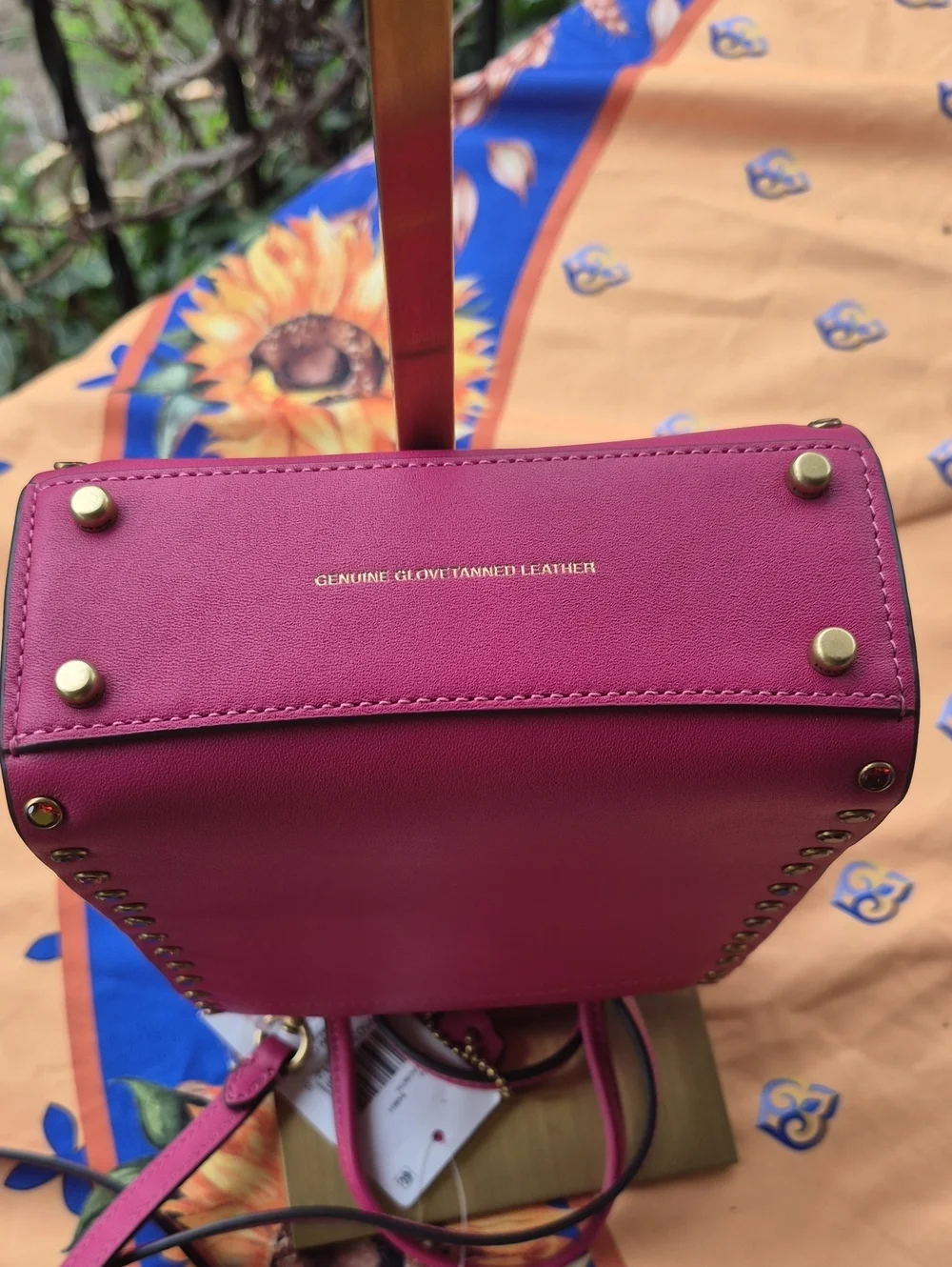 COACH 💎 MINI CASHIN TOTE w/Crystal Rivets ('22) Hyacinth Glove Leather 💎 NWT